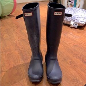 Hunter Wellington boots navy blue size 10US EU42